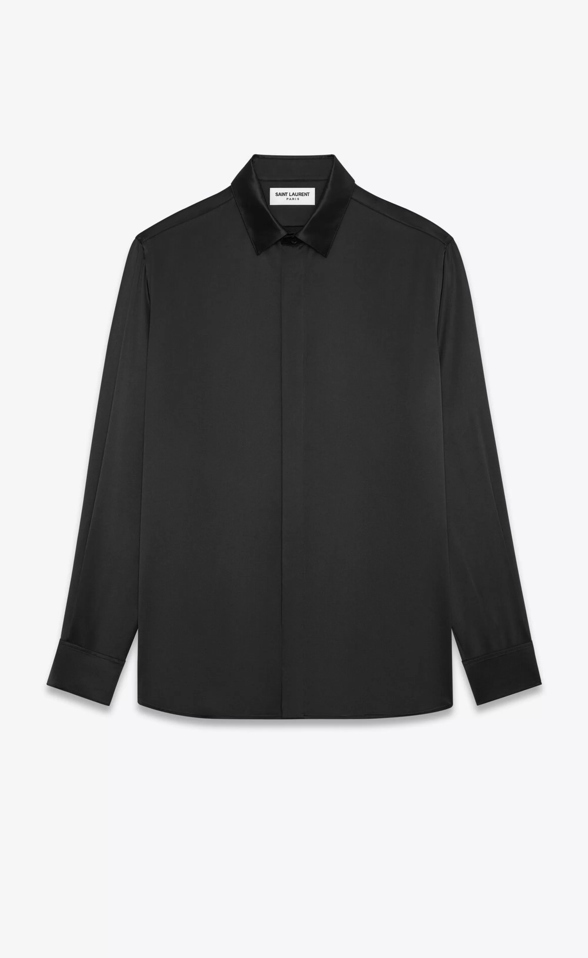 Saint Laurent ALL READY TO WEAR | SHIRTS^YVES COLLAR SHIRT IN Silk Satin | | YSL.com